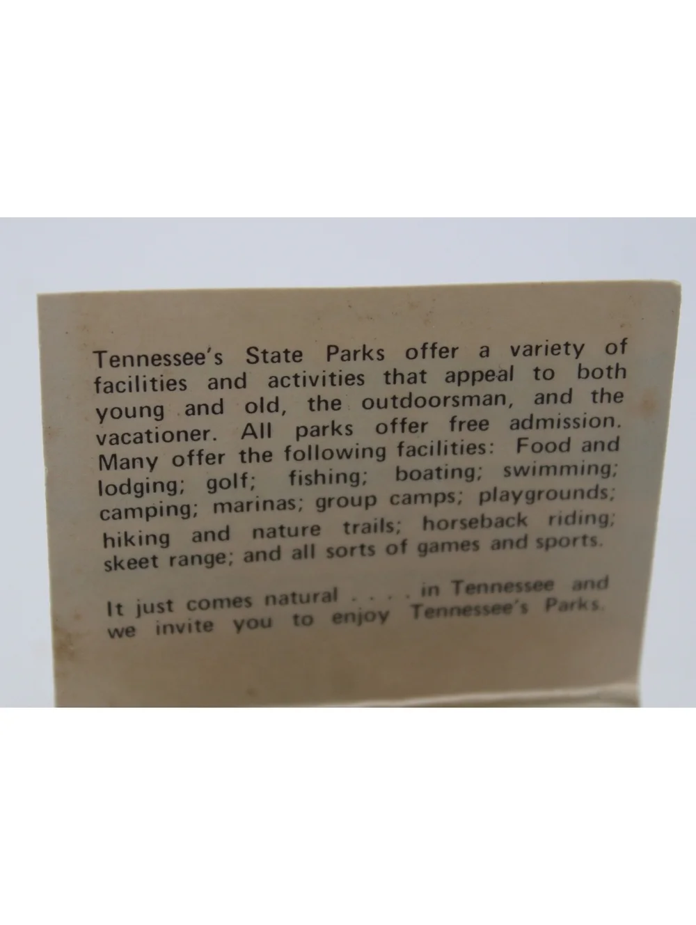 Vintage Lot of 5 Matchbooks Tennessee State Parks Conservation Department 1960s